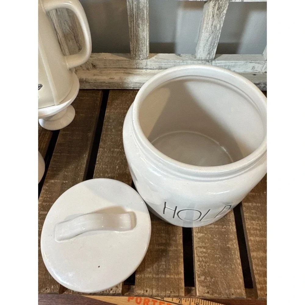 Rae Dunn Ceramic HOLD Canister w/ Lid, Artisan Collection By Magenta